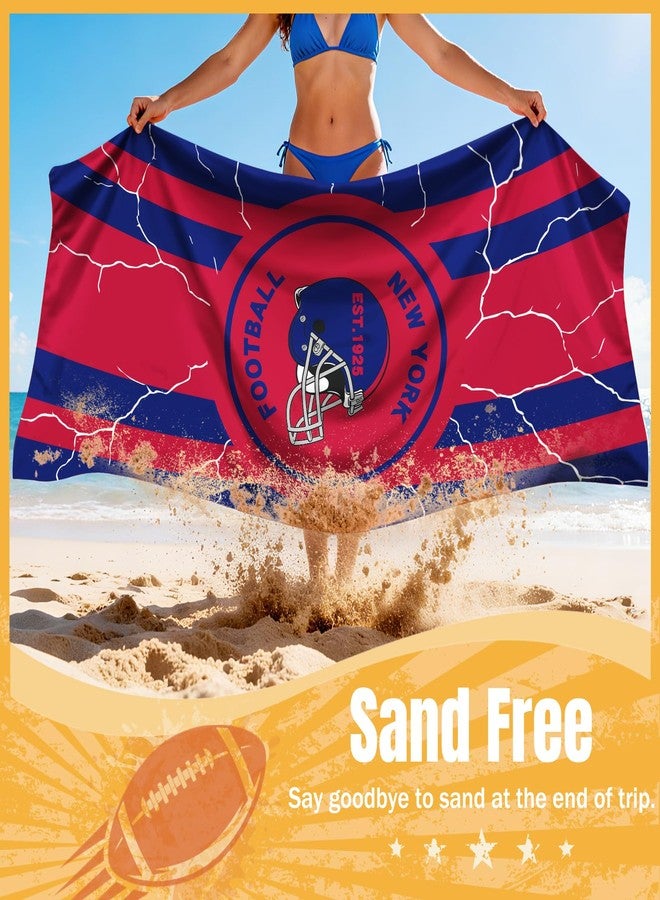 OICEME Football Fan Thin Lightweight Microfiber Beach Towel New York Themed Oversized Towels Men Women Giants Team Dad Husband Guy Him Christmas Xmas Father Day Novelty Prank Hilarious Naughty - Image 3