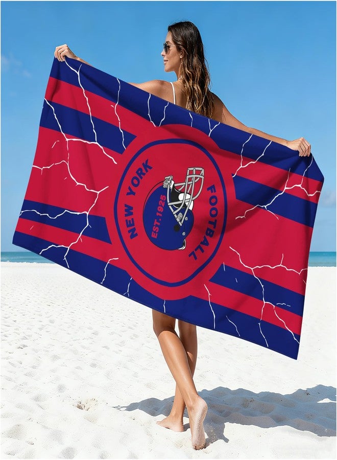 OICEME Football Fan Thin Lightweight Microfiber Beach Towel New York Themed Oversized Towels Men Women Giants Team Dad Husband Guy Him Christmas Xmas Father Day Novelty Prank Hilarious Naughty - Image 1