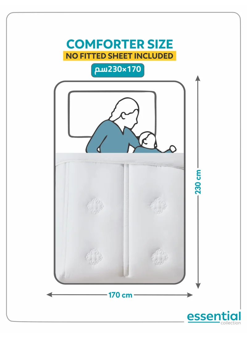 Donetella Bedding Comforter Set, Single Size 170x230 cm - 2-Pcs Digital Print Quilted Bed Set, Microfiber Fabric - 1 Comforter And 1 Pillow Sham