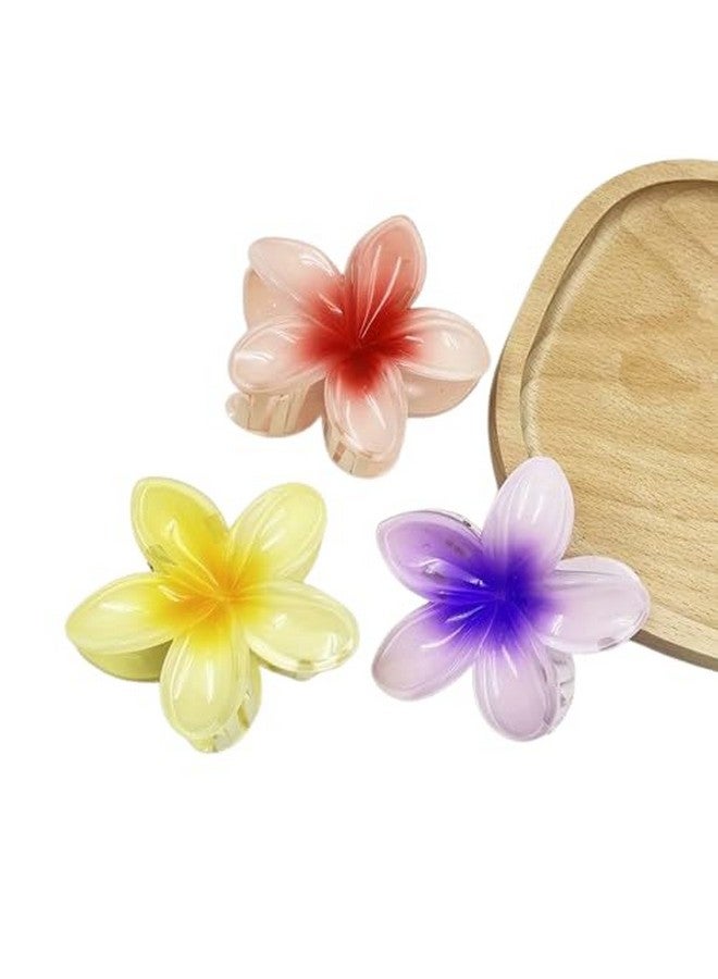 FREEBIES Mini Flower Hair Claw Clips Wonderful Gift,Strong Hold Cluture for Women Thick & Thin Hair, Fabulous color Stylish Floral Hair Accessory for Women, Secure Grip Color-Multi, Pack of 3 - Image 1