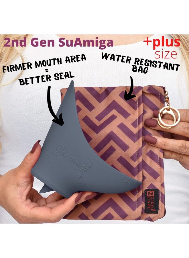 CIRCE CARE CIRCE CARE 2nd Gen SuAmiga Collapsible Female Urination Device Upgraded (Firm Top for Better Seal); Large Women Pee Funnel with Waterproof Bag; Portable Female Urinal to Pee Standing Up (Plus size)  - Image 1