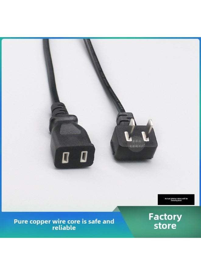 Generic GB Pure Copper 2x 0.75 Square Two-plug Elbow Extension Cord Male To Female Electric Fan Charger TV Power Cord-Color:2x 0.75 Sq. 5 M  - Image 2