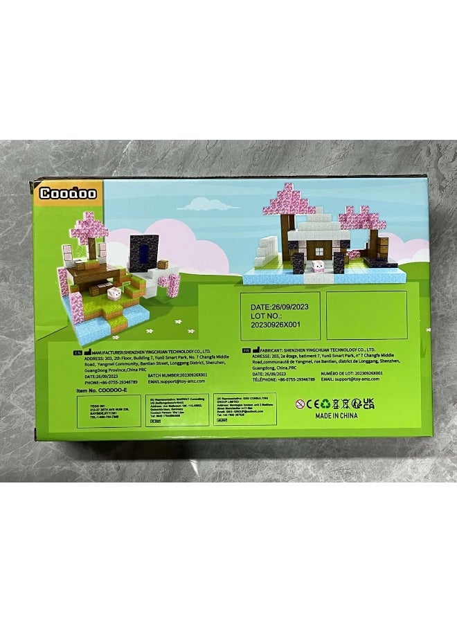 Coodoo Magnetic Blocks - Build Mine Magnet World Cherry Blossom Set, Magnetic Tiles Building STEM Toys for Boys & Girl Kids Toddler Toys for 3+ Years Old - Image 3