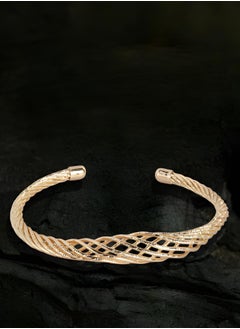 Just Peachy Just Peachy Gold-Plated Cuff Bracelet - Elegant & Stylish Design | Adjustable & Comfortable Fit | Ideal for Everyday Wear & Special Occasions | High-Quality Gold-Plating  - Image 3