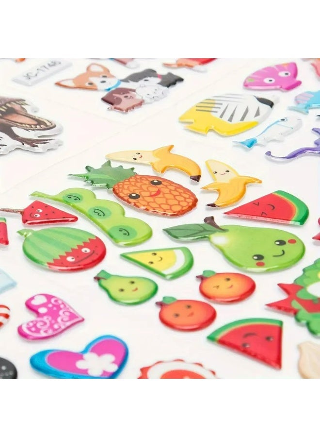 Kandid 1800+(36 Sheets) 3D Puffy Stickers for Kids & Toddlers Variety Pack Cute Resuable Sticker for Boys Girls Puffy Small Stickers Sheets Including Animals, Letters, Numbers, Dinosaurs, Cars and More - Image 3