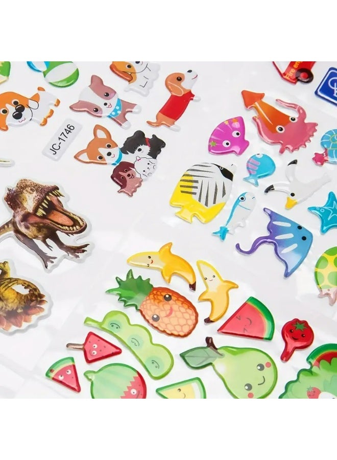 Kandid 1800+(36 Sheets) 3D Puffy Stickers for Kids & Toddlers Variety Pack Cute Resuable Sticker for Boys Girls Puffy Small Stickers Sheets Including Animals, Letters, Numbers, Dinosaurs, Cars and More - Image 4