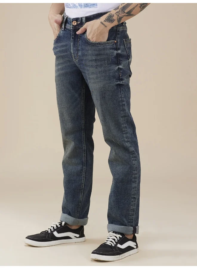 بيينغ هيومان Mens Mid Tone Straight Fit Denims