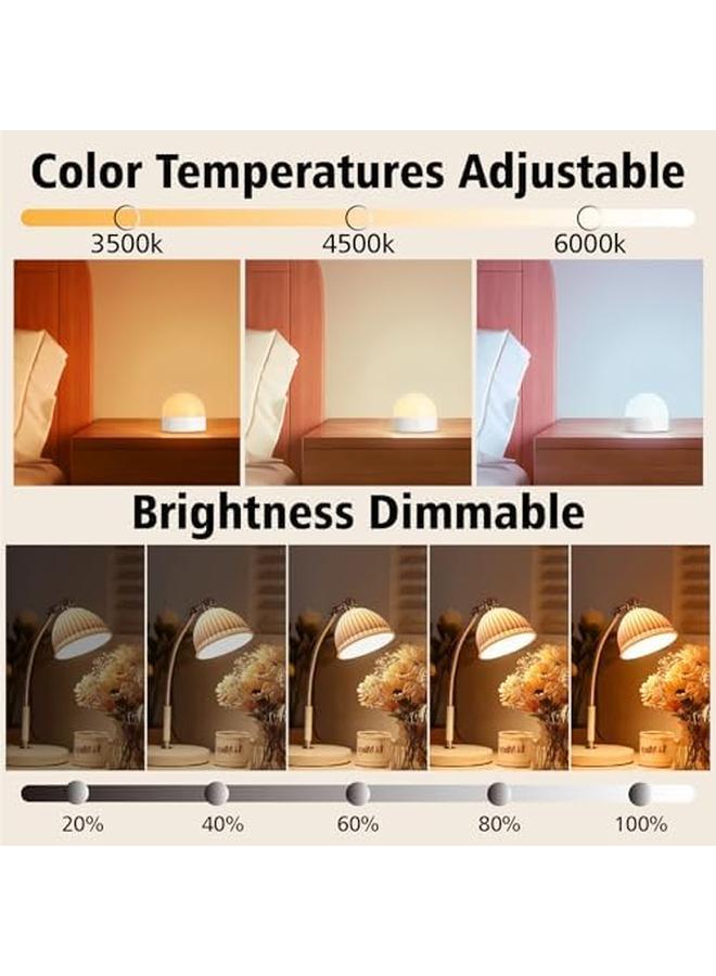 2 Pack Rechargeable Battery Operated Light Bulb with Remote Control, Dimmable Bulbs with 3 Color Temperature, Timer, Detachable Charging, Wireless & Cordless Chargeable Bulbs for Wall Sconce - Image 4