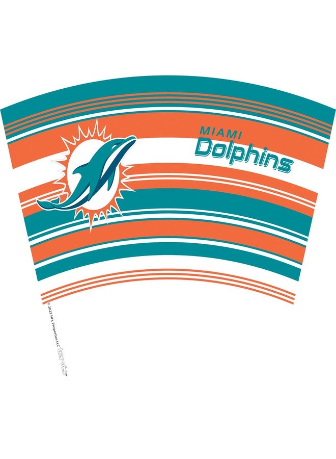 Tervis NFL Miami Dolphins - Hype Stripes Made in USA Double Walled Insulated Tumbler Travel Cup Keeps Drinks Cold & Hot, 24oz, Classic - Image 2