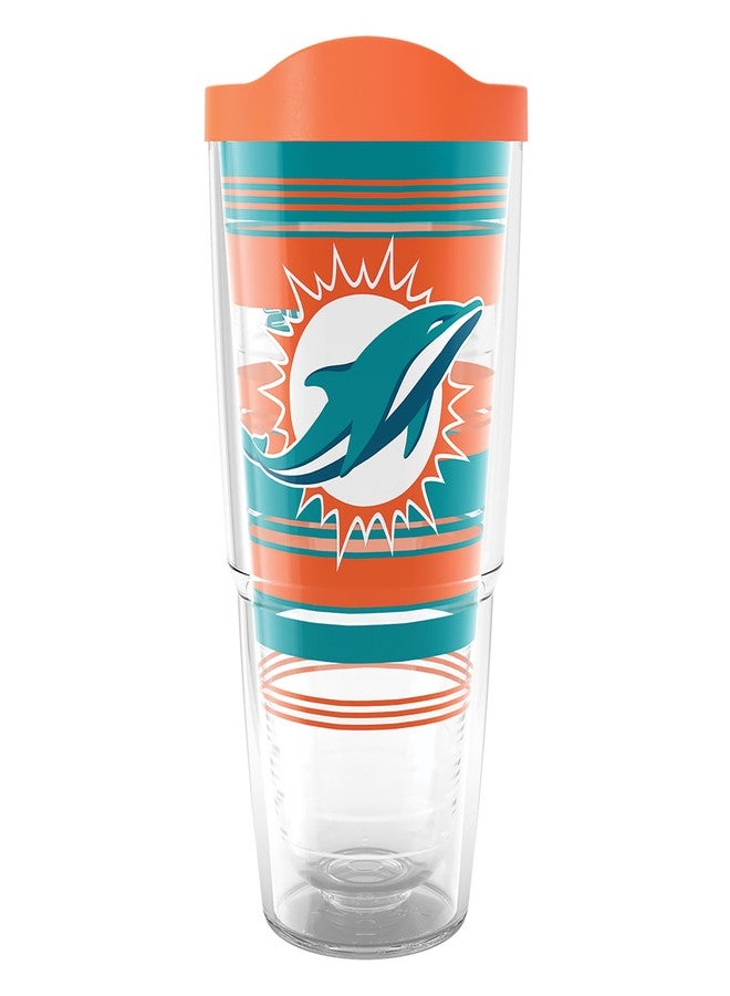 Tervis NFL Miami Dolphins - Hype Stripes Made in USA Double Walled Insulated Tumbler Travel Cup Keeps Drinks Cold & Hot, 24oz, Classic - Image 1