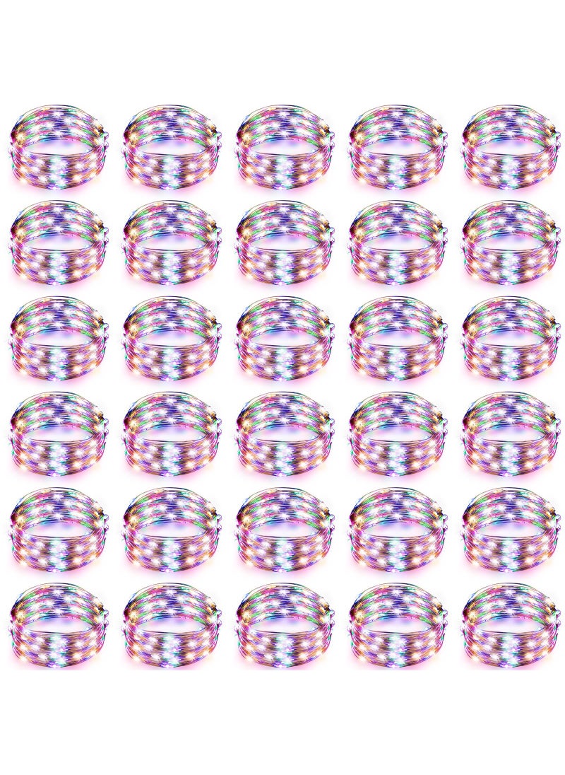 Tuanse Tuanse 49 Pack LED Fairy Lights Battery Operated String 3 Speed Modes 7 Ft 20 LED Starry Wedding Decoration Waterproof Wire Twinkle Light for DIY Jar Bedroom Christmas Rainbow Color 