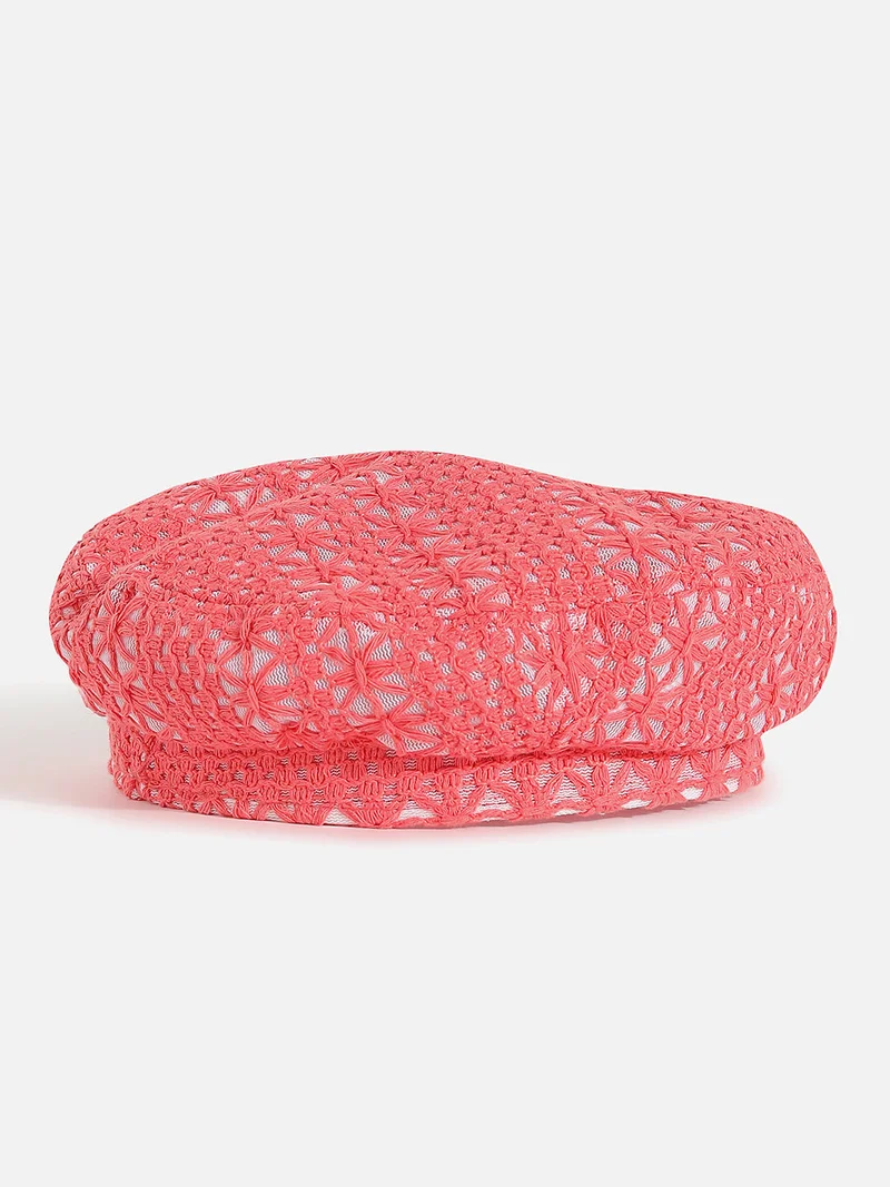 Haute Sauce Red Textured Beret Hat