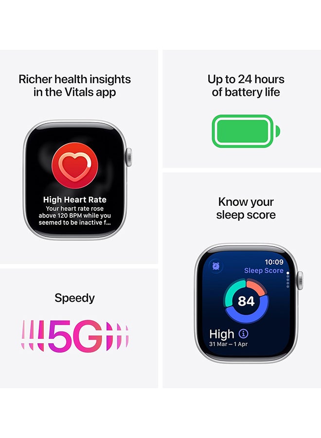 ابل  ساعة آبل سلسلة 11 GPS + خلوية 42 مم (نسخة TDRA) علبة تيتانيوم طبيعية مع - Image 4