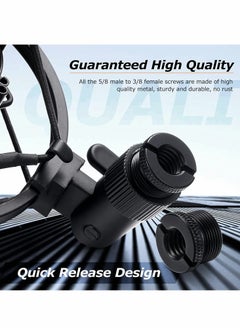 Y&D Screw Thread Adapter 3/8 Female to 5/8 Male, 8 Pack Universal Microphone Stand Threaded For Mic Micphone Stand, Plastic and Aluminum  - Image 2