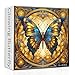 PPuzzling Vintage Butterfly Puzzles for Adults 1000 Pieces Stained Glass Butterflies Jigsaw Puzzles Retro Animal Challenging Puzzle as Butterfly Decor - Image 2