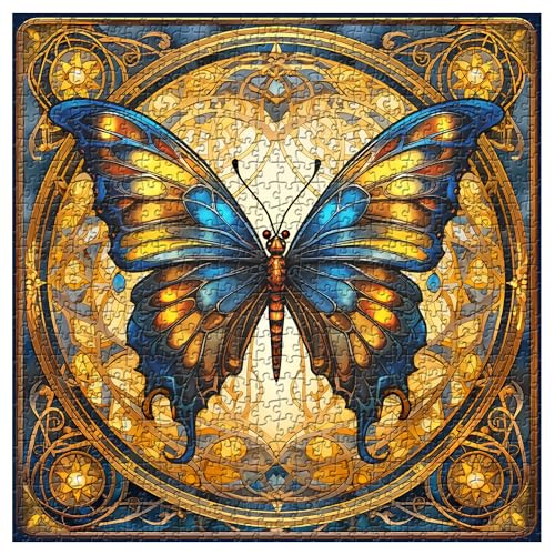 PPuzzling Vintage Butterfly Puzzles for Adults 1000 Pieces Stained Glass Butterflies Jigsaw Puzzles Retro Animal Challenging Puzzle as Butterfly Decor - Image 5