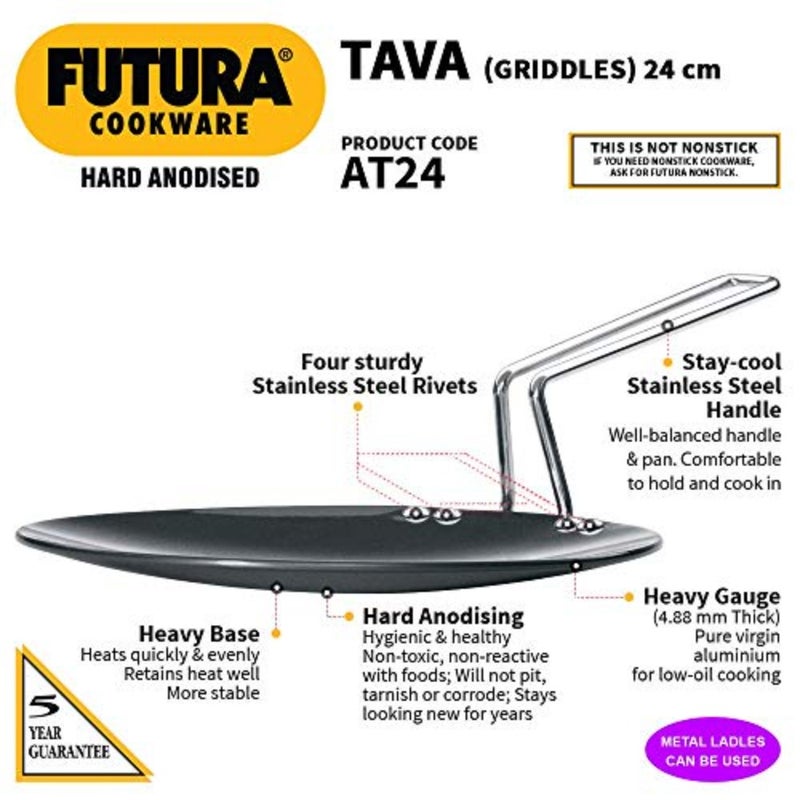هوكينز فيتورا تافا أسود مؤكسد، قطر 24 سم، سمك 4.88 مم، AT24 - Image 2