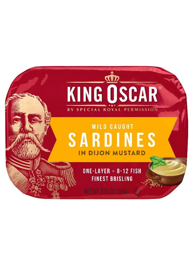 KING OSCAR King Oscar, Wild Caught Sardines In Dijon Mustard, 3.75 oz (106 g)  - Image 1