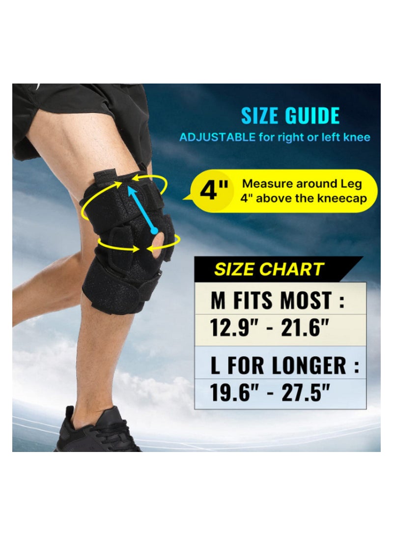 Excefore Hinged Knee Brace Upgraded Support for Knee Pain/Removable Dual Metal Hinges & Built-in Side Spring Stabilizers - Adjustable for Men and Women Surgery Recovery or Injury Prevention (M) - Image 4