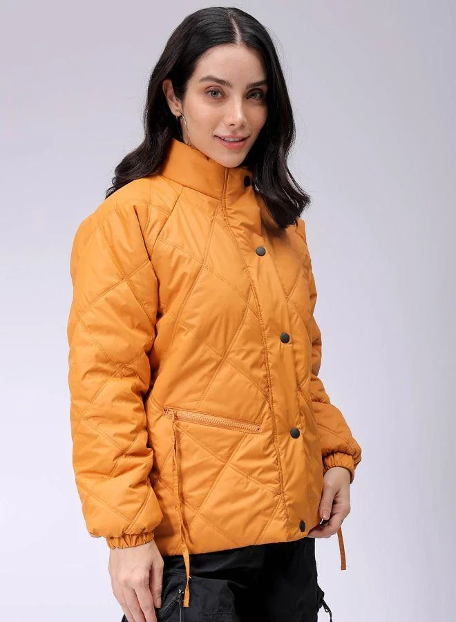 مرفوعة Women Relaxed Fit Solid Quilted Jacket