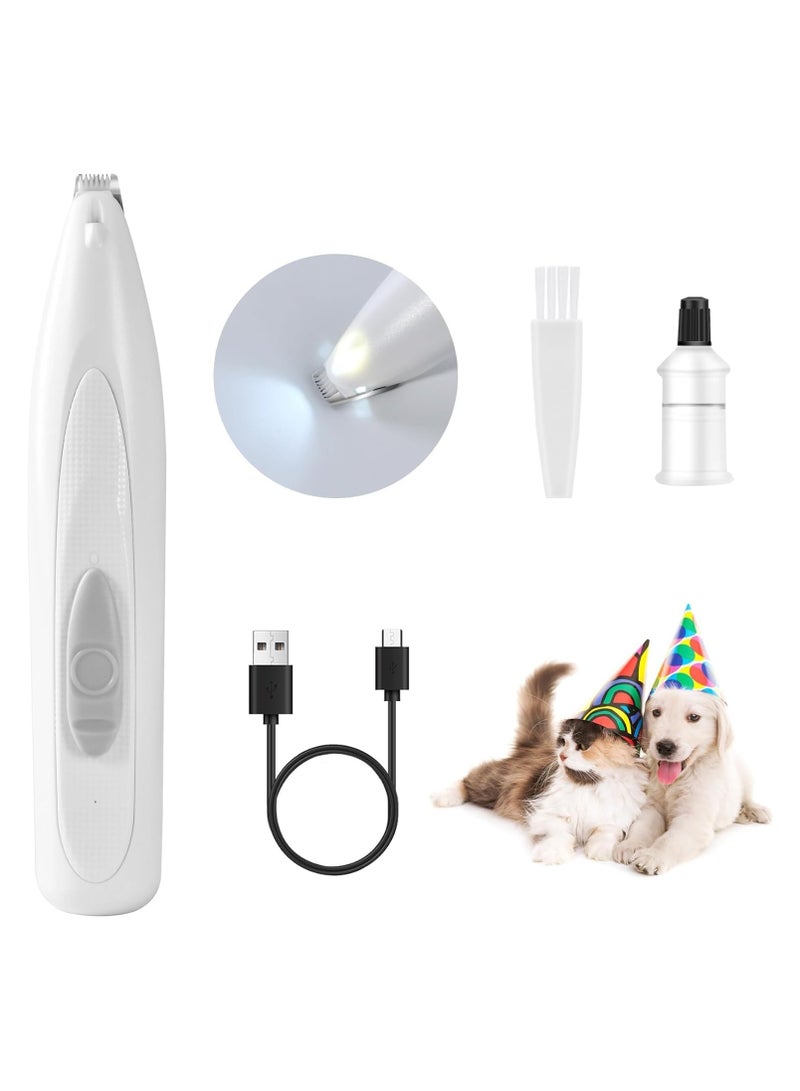 عام مقص قص الشعر مع ضوء LED، قابل لإعادة الشحن، لاسلكي، صغير الضجيج، مشذب الحيوانات الأليفة المدمج لتقليم مخلب الكلب والقط. - Image 1