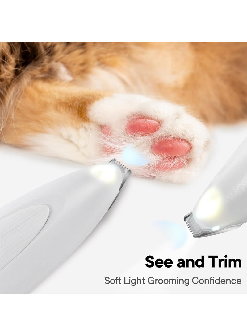 عام مقص قص الشعر مع ضوء LED، قابل لإعادة الشحن، لاسلكي، صغير الضجيج، مشذب الحيوانات الأليفة المدمج لتقليم مخلب الكلب والقط. - Image 3