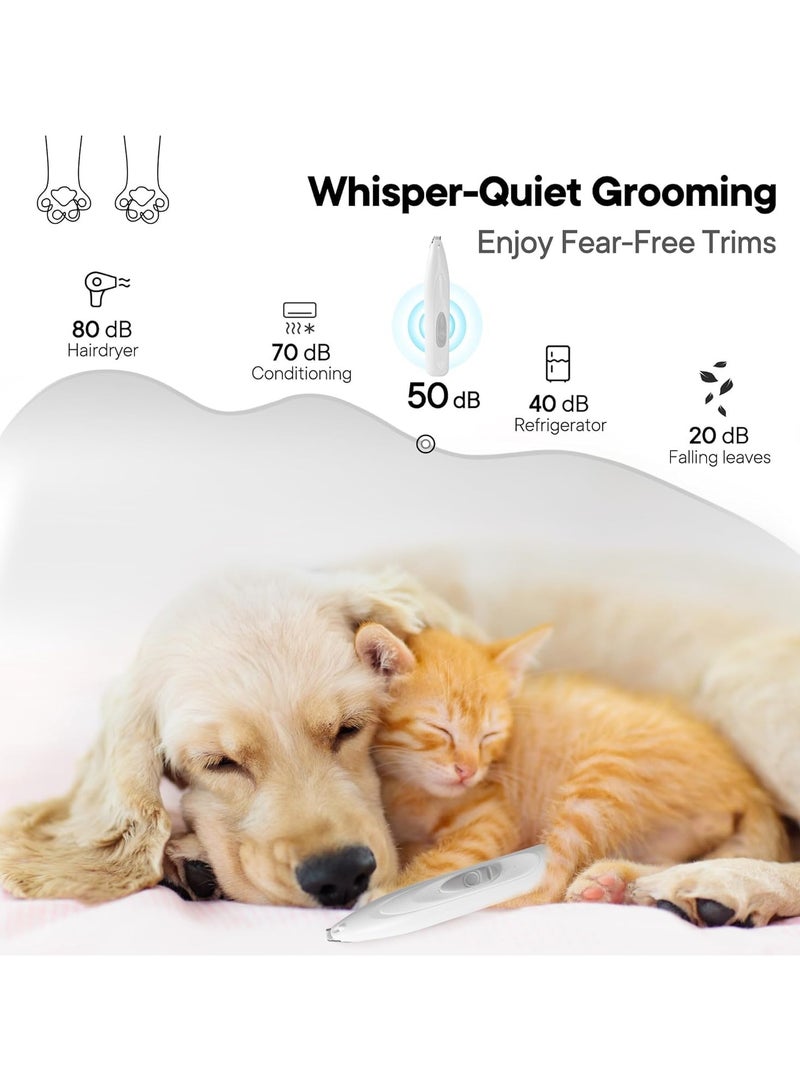 عام مقص قص الشعر مع ضوء LED، قابل لإعادة الشحن، لاسلكي، صغير الضجيج، مشذب الحيوانات الأليفة المدمج لتقليم مخلب الكلب والقط. - Image 5