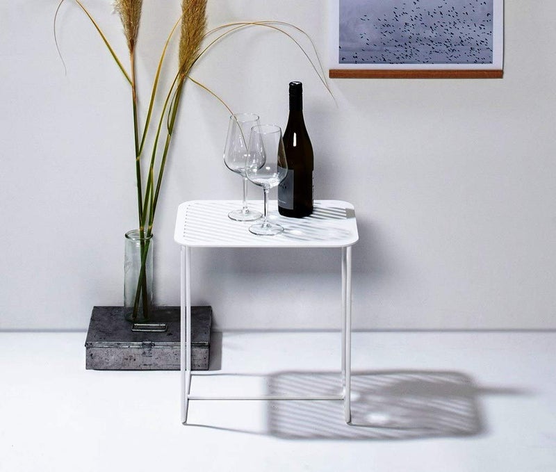 INDIAN DECOR INDIAN DECOR 49991 Premium Coffee TableCenter TableBedside TableSide TableCorner Table Living Room Small Table Small Square Table White40x40x 40 cm Made in India - Image 1