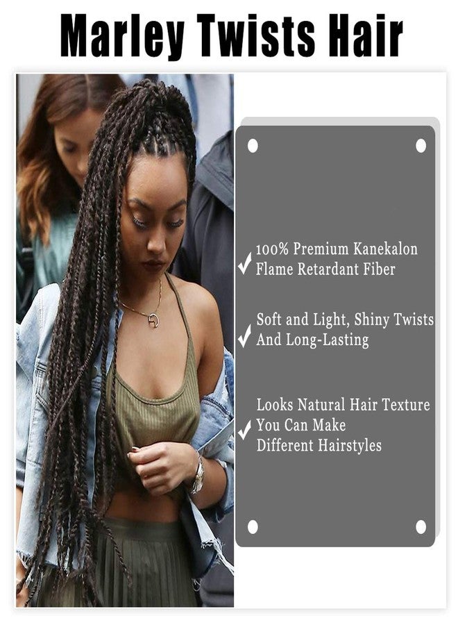 BAISAI 3 Packs Marley Twists Hair Long Twist Afro Kinky Braiding Hair for Twists Synthetic Crochet Hair 18 Inch 100g/pack(4#) #4 - Image 2