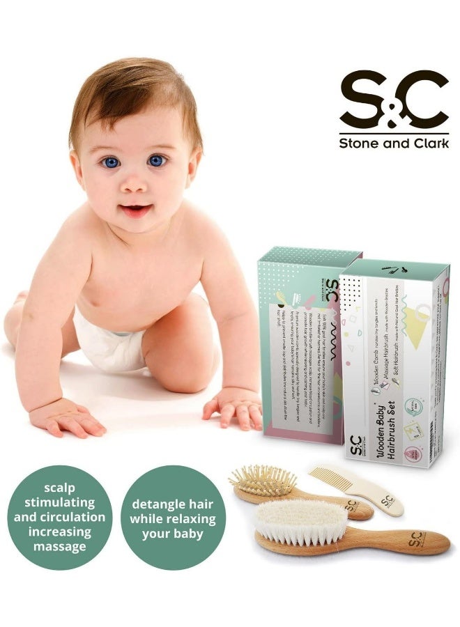 Stone and Clark Baby Hair Brush Baby Comb Set for Newborns - Image 4