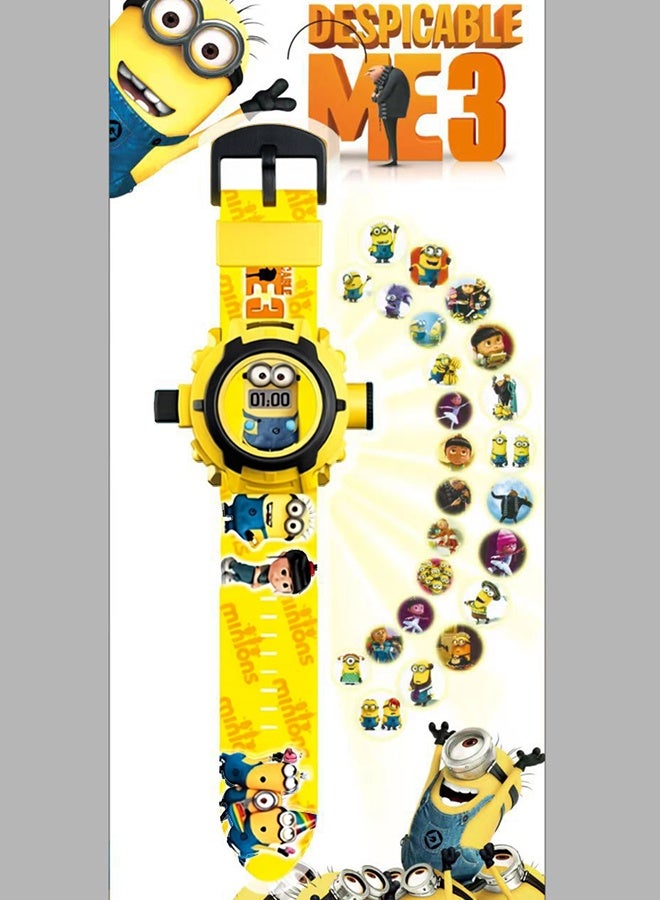 Minions Kids Projection Watch - Despicable Me Cartoon Electronic Toy Watch with Light Projection - Image 3