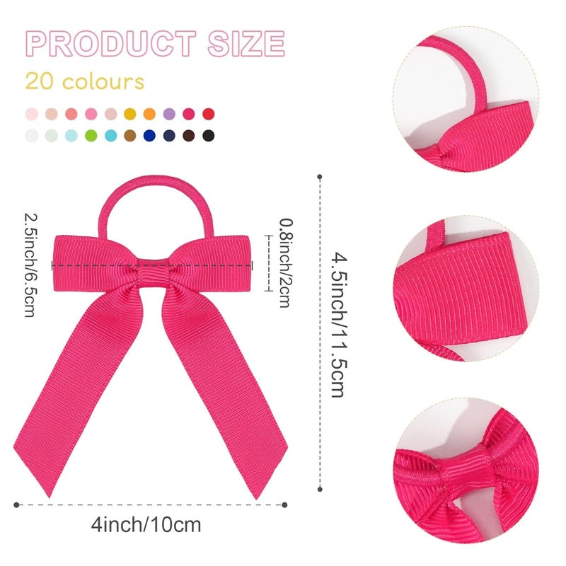 Yxiang Ponytail Bow for Girls Baby Hair Ties with Bows Pigtail Bow Ponytail Holder for Toddler Girl School Kids - Image 2