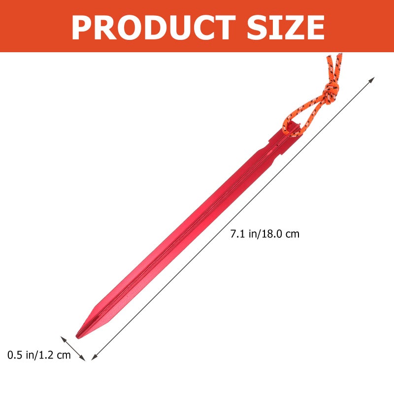 Heavy Duty Aluminum Tent Pegs and Stakes 8pcs Triangular Beam Red Coating Camping Ground Anchors - Image 3