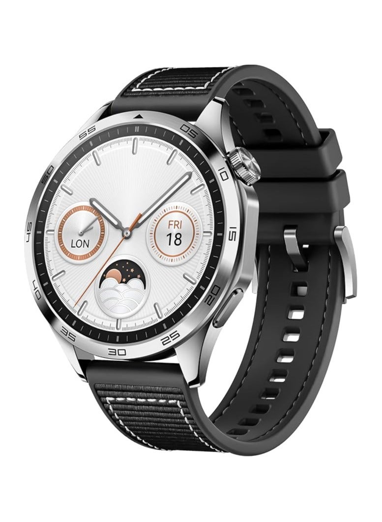ACLIX Nylon Strap Compatible with Huawei Watch GT4 Replacement Wrist Band, 22mm Replacement Nylon Braided Silicone Composite Watch Strap, Compatible with Huawei Watch GT4/ GT3/ GT3 Pro 46mm (Black) - Image 1