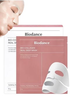 Bio-Collagen Real Deep Mask, Hydrating Overnight Mask, Pore Minimizing, Elasticity Improvement, 34g x4ea