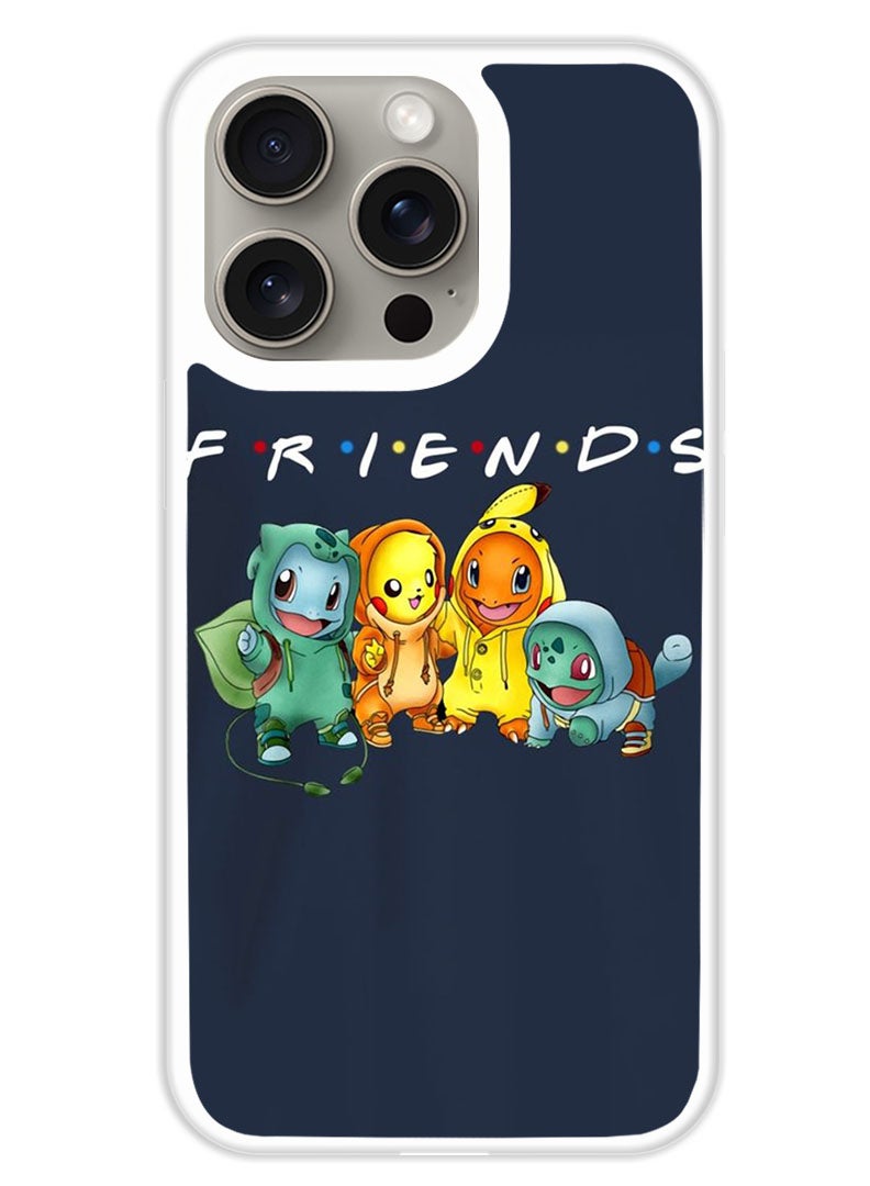 Theodor Protective Case Cover For APPLE IPHONE 15 Pro Max Friends (2) (White Bumper) - Image 1