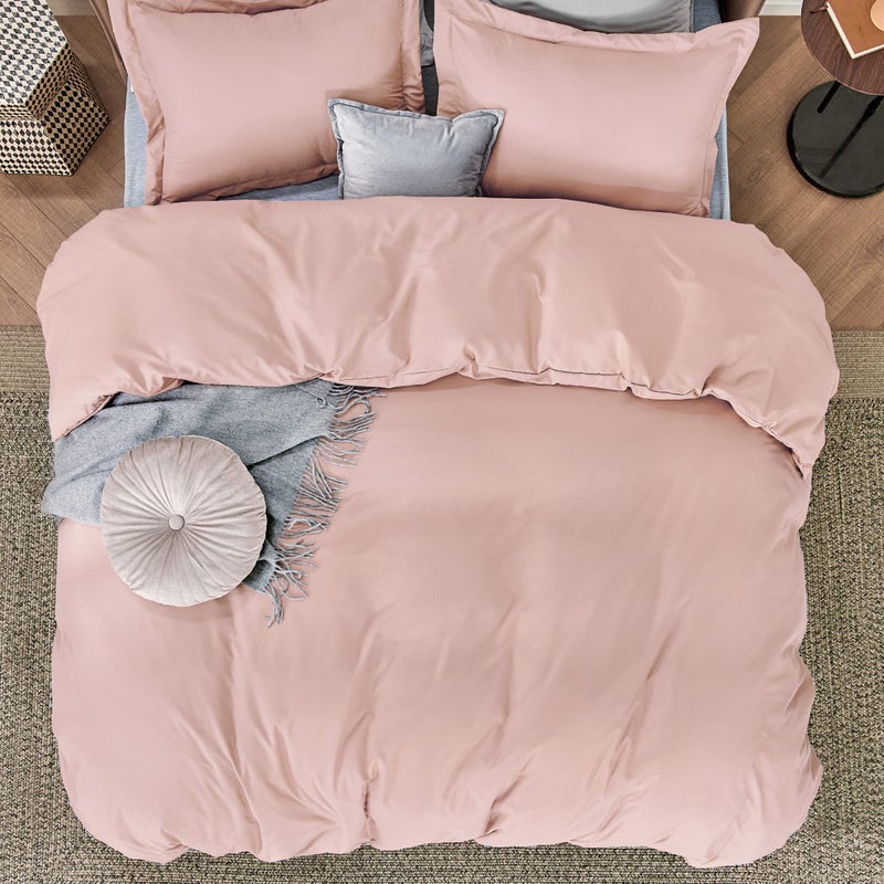 Bedsure Duvet Cover King Size - Soft Double Brushed Bedding Set for Kids & Adults, Zipper Closure, 3 Pieces, Includes 1 Duvet Cover (104"x90") & 2 Pillow Shams, NO Comforter, Pale Blush - Image 3
