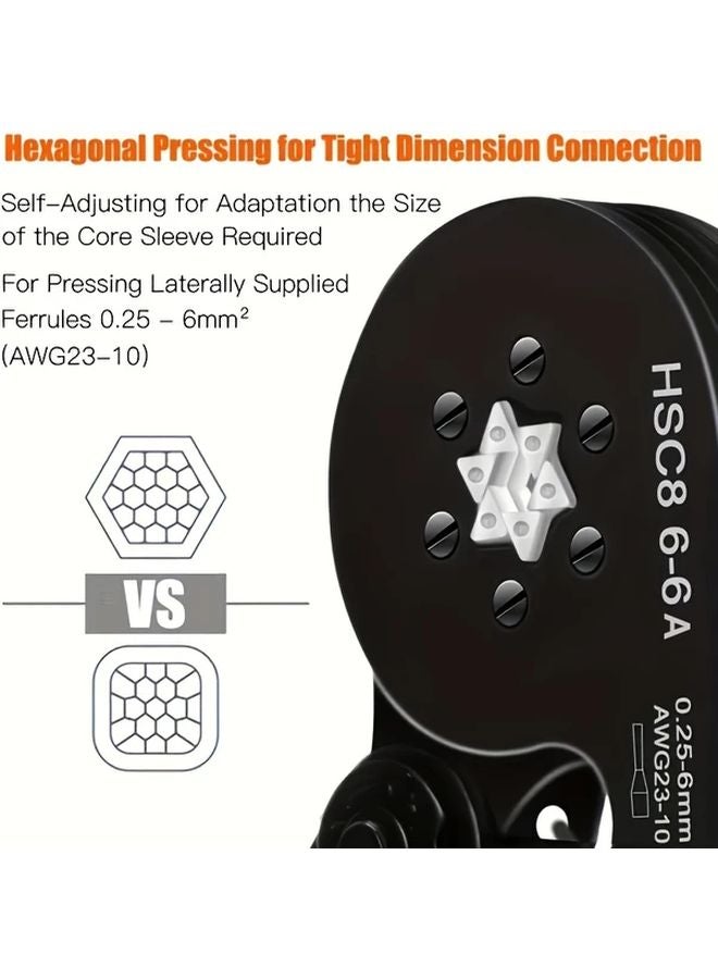 HSC8 6 6 Self Adjusting Hexagonal Crimping Tool For AWG 23 10 Wire Connectors - Image 5