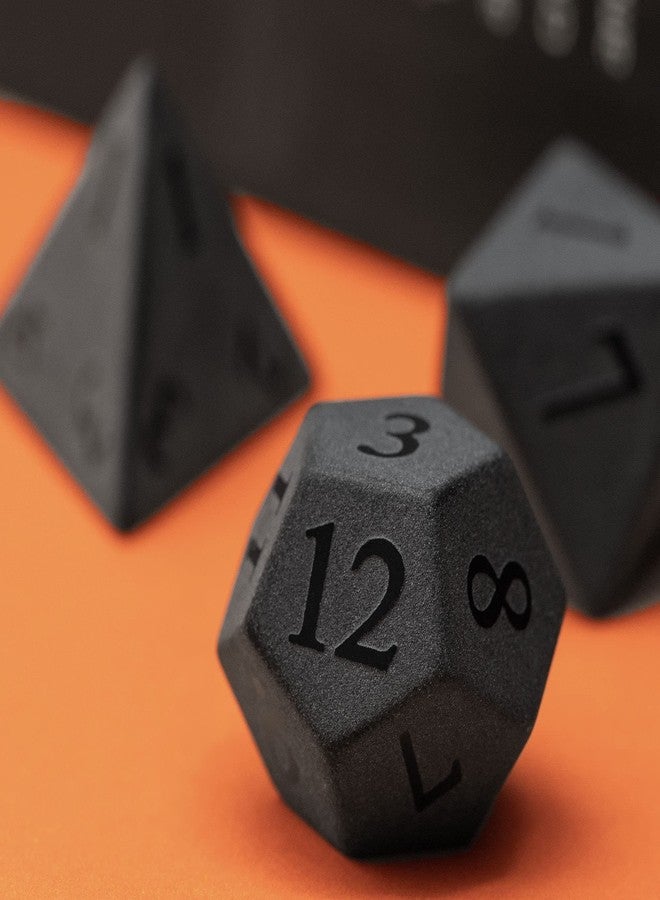 UDIXI Obsidian Gemstone Dice Set 7PCS Stone DND Dice with Gift Case for Role Playing Game and Other Tabletop Games (Frosted Obsidian) - Image 4