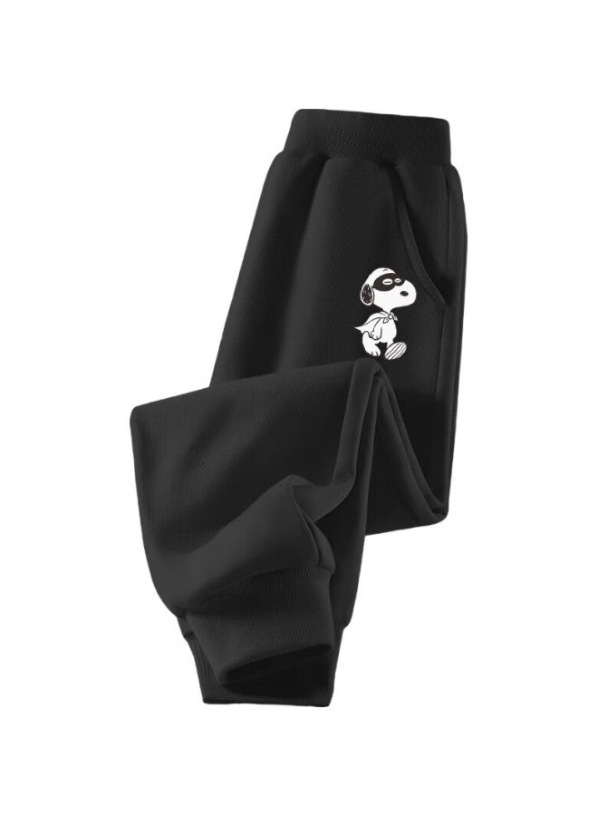 Snoopy سروال رياضي غير رسمي للأولاد لفصلي الربيع والخريف مع قناع عين/أسود 140 - Image 3