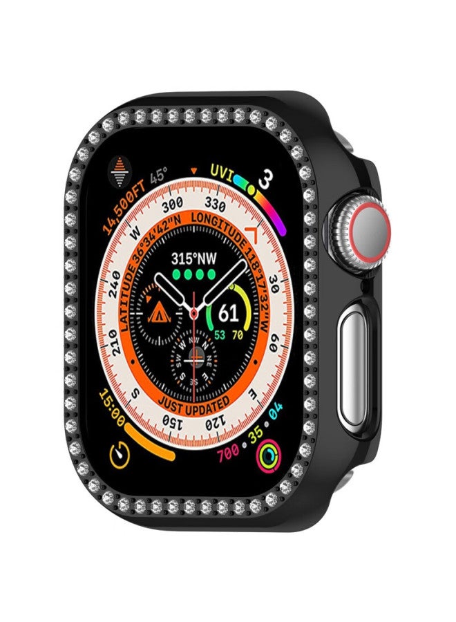 Kmaxai Diamond-encrusted Protective Case For Apple Watch S11, Compatible With Iwatch Series 10, 42mm Small Dial Case For Women, Black Frame - Image 1