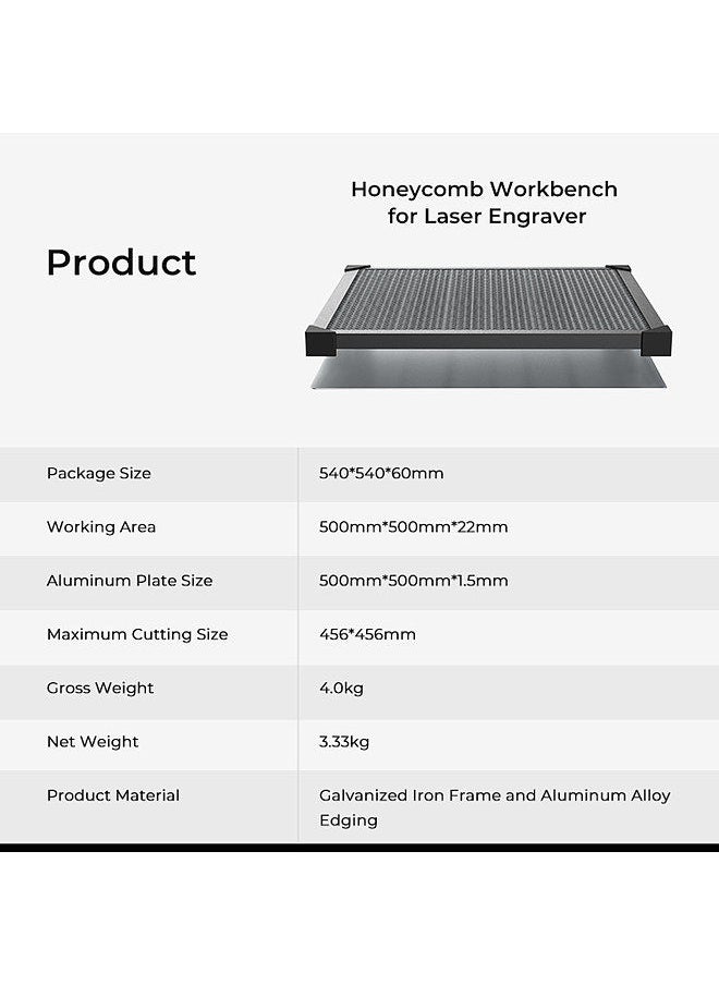 Creality 3D Laser Engraver  Honeycomb Working Table All-metal Structure Steel Panel Board Platform with Measurement for Falcon 2 and CO2/Diode/Fiber Laser Engraving Machine  - Image 2