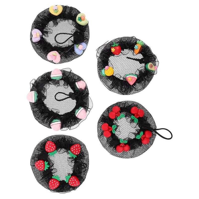 5pcs Small Hair Nets for Bun and Mini Hair Donut Shaper Set for Accessories for Performance and Recital - Image 1