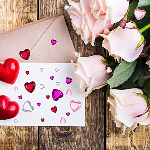 LAPOHI 436 Piece Heart Rhinestone Stickers - Acrylic Heart Gems, Flat-Back Crystal Stickers for Body, Halloween Eye Makeup & Wedding Decor - Image 4
