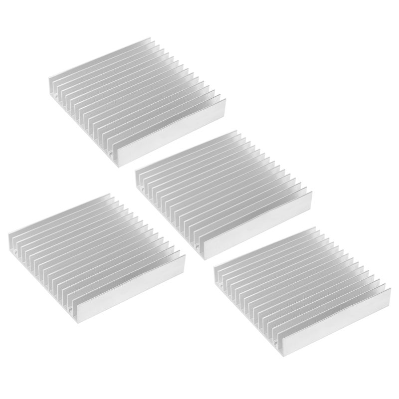 Heat Sink 4Pcs Aluminum Slotted Fine Teeth - Rust-Proof Corrosion-Resistant Durable Heat Dissipation Part for Router CPU IC PCB Electronic Component Cooling - Image 2