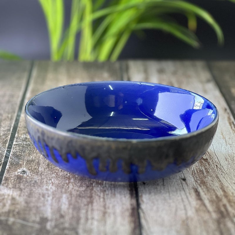 BACKKSPACE RETAIL BACKKSPACE RETAIL Ceramic Multipurpose Large Serving Mixing Bowls Set of 2 360 ML Blue Lava Ideal for Snacks Cereal Rice Curry Microwave Dishwasher Safe Perfect for Home Restaurant  - Image 3