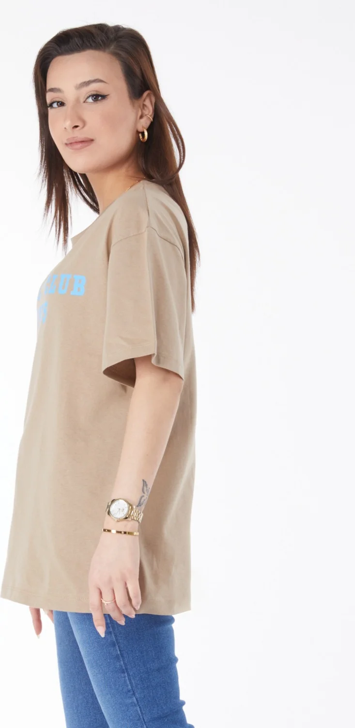 Tofisa 24644-VIZON Crew Neck Short Sleeve Printed T-Shirt