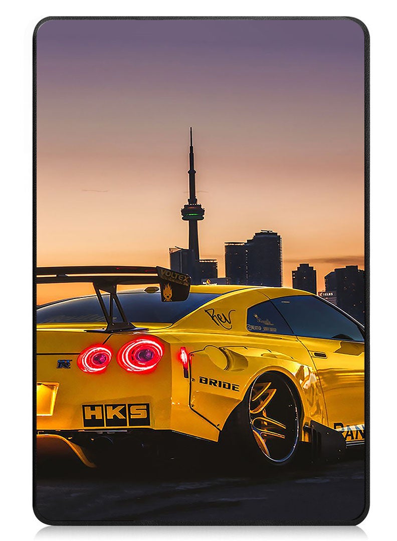 Theodor Protective Flip Case For Samsung Galaxy Tab A9 With Trifold Stand Auto Wake Sleep Shockproof Cover Nissan GTR Car - Image 1