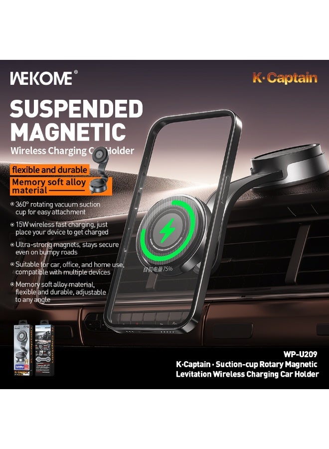 ويكومي حامل سيارة مغناطيسي بشحن لاسلكي WEKOME WP-U209 – بتقنية الرفع المغناطيسي، تصميم مرن ومضغوط - Image 2