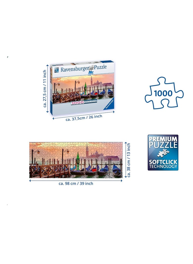 Ravensburger Ravensburger Panorama Gondolas in Venice Puzzle - 1000pcs - No:15082  - Image 3